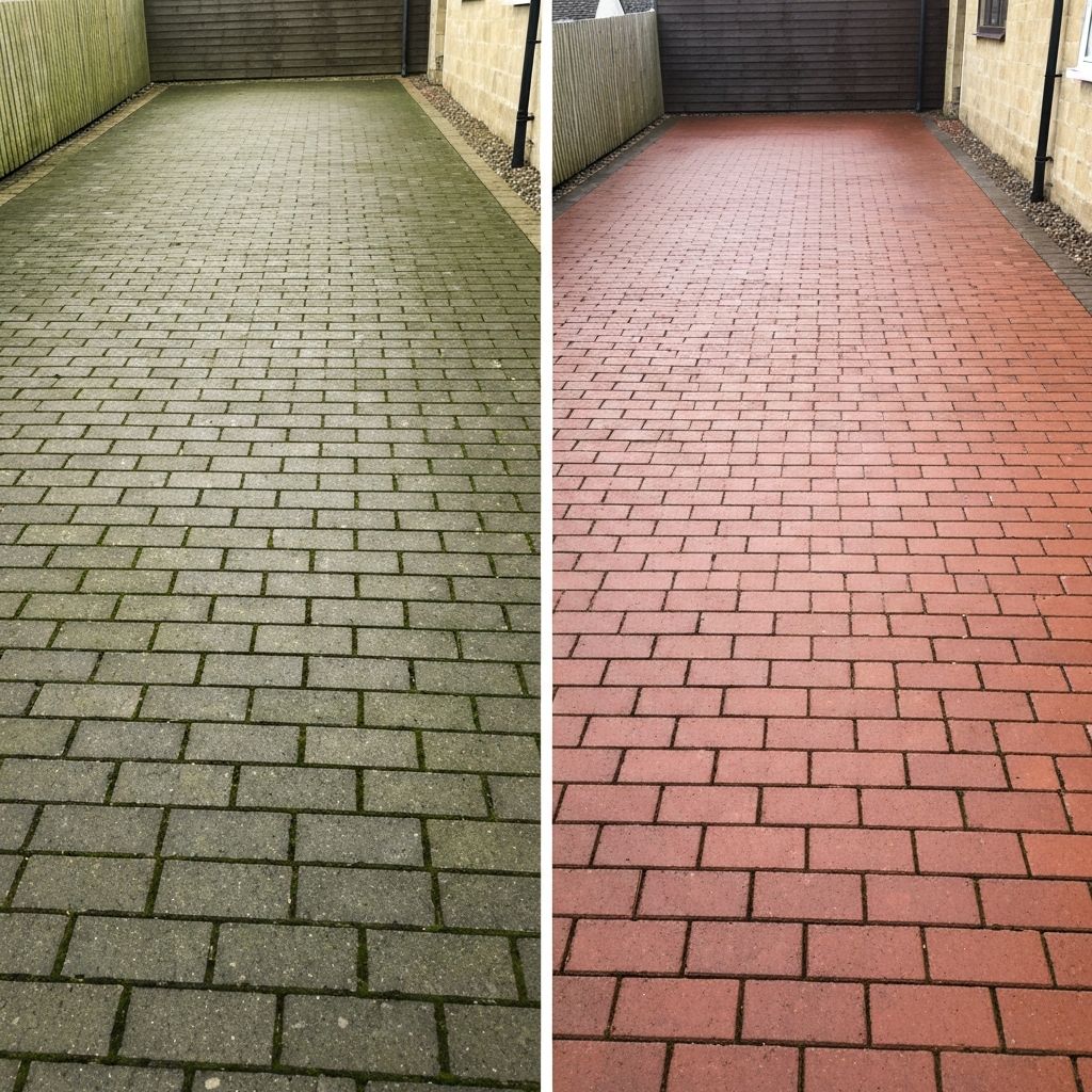 Driveway Transformation -- Block paving restored for a fraction of the cost of replacing it