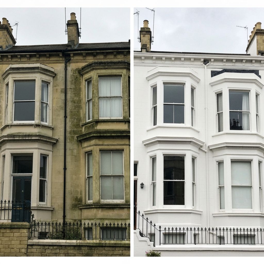 Render Cleaning on Victorian Terrace -- Most properties don't even need repainting once properly cleaned